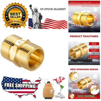 #ad Pressure Washer Coupler Metric M22 15mm Male Thread to M22 14mm Male Fitting... $14.99