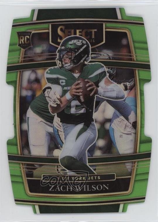 2021 Panini Select Concourse Neon Green Prizm Die-Cut /349 Zach Wilson Rookie RC