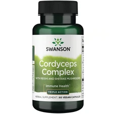 Swanson Cordyceps Extract Complex w/ Reishi & Shiitake Mushrooms, 60 Veg Caps