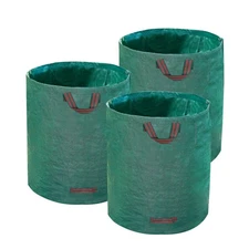 Hugeleaf 3 Packs 72 Gallon Reusable Yard Waste Bags, Collapsible Leaf Bags wi...