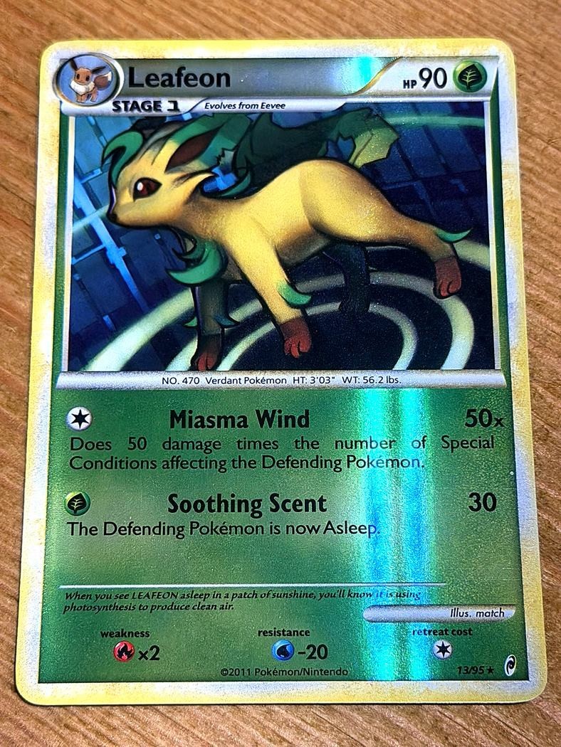 Pokémon TCG Leafeon 13/95 Cosmos Holo Call of Legends NM