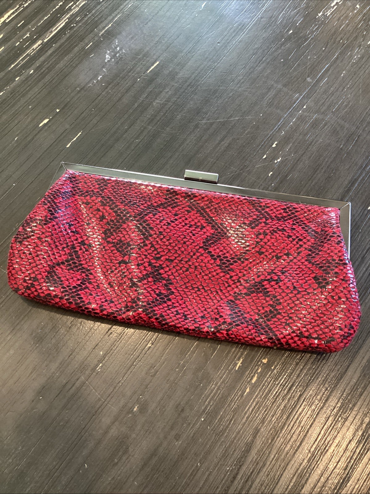 Style&Cob Leather Framed Python Bag Clutch - image 9