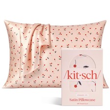 Kitsch Satin Pillowcase with Zipper - Standard/Queen (1 Pack), Cherry Print