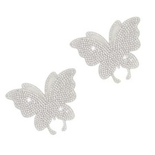 Bling Butterfly Car Sticker Decal, Self Adhesive Crystal Rhinestone Auto 2PCS