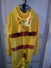 Pikachu Adult Pajamas Hoodie Medium Size Used Once For Halloween Very Clean