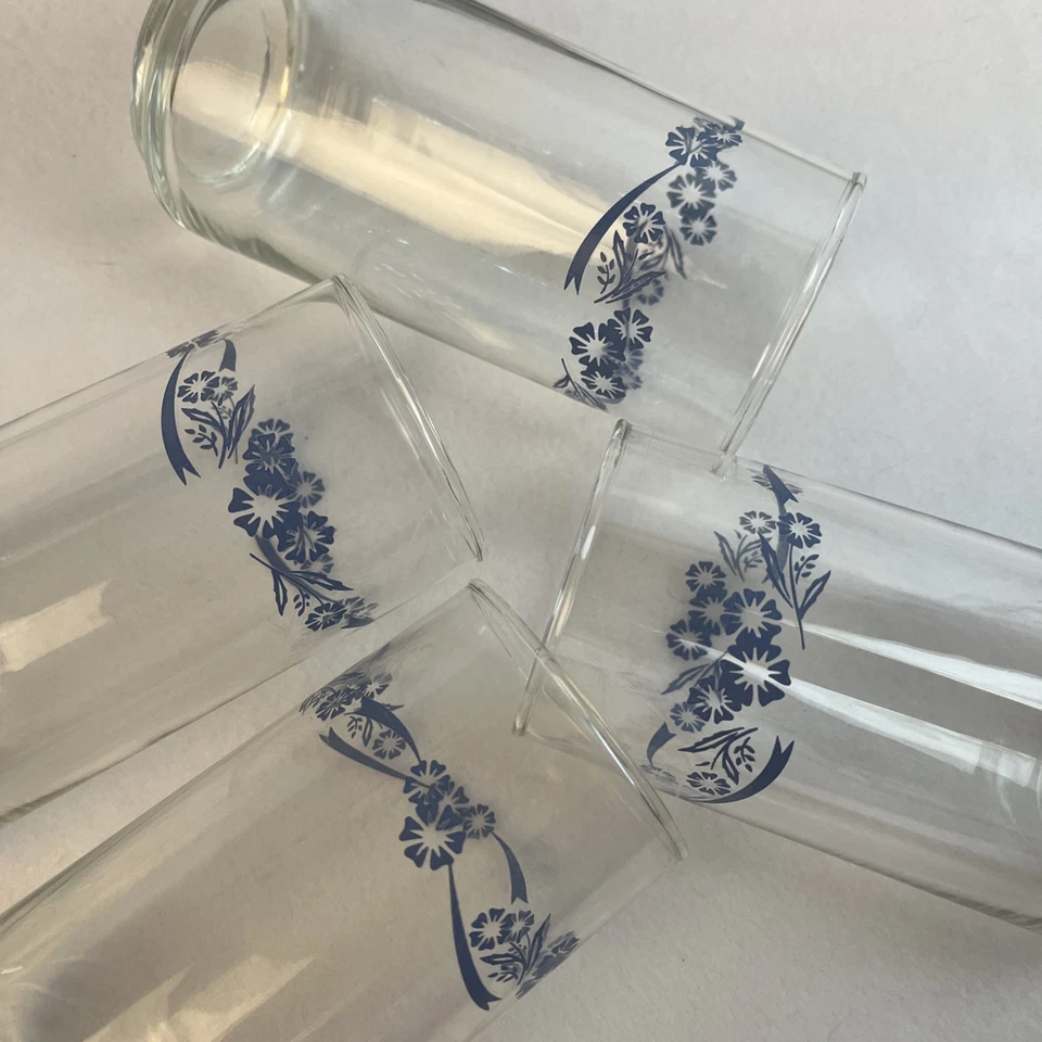 "4 vasos vintage Corning Ware azul aciano 6"" - PERFECTOS" Foto 2 de 4