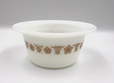 Vintage Pyrex BUTTERFLY GOLD milk glass Butter Dish Bowl tub #75  USA *NO Lid