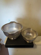 Pair Of 10" And 7" Tramontina 18/8 Stainless Steel Colander Strainers