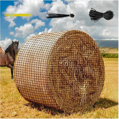 Heunetz Pferde Fütterungsnetz rund Ballen Verschleißfest 5x5ft 4,5cm Maschen