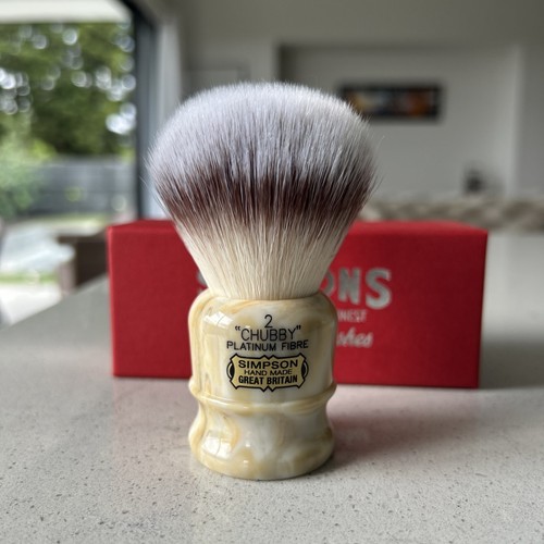Simpson Chubby 2 Platinum LE Shave Brush NO POST USA re Tariffs
