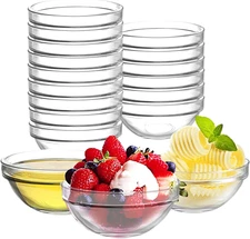 18 Pack 4 Inch(7Oz) Glass Prep Pinch Bowls,Mini Clear Small Glass Bowls Set of 1