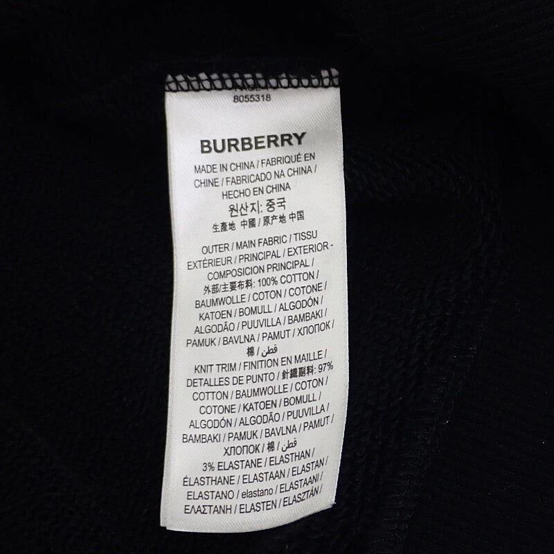 Felpa con cappuccio Burberry BURBERRY logo cotone nero uomo donna TGIS