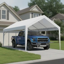 Heavy-Duty 10x20 ft Carport Canopy Cover - Ideal for Events & Vehicle Protection