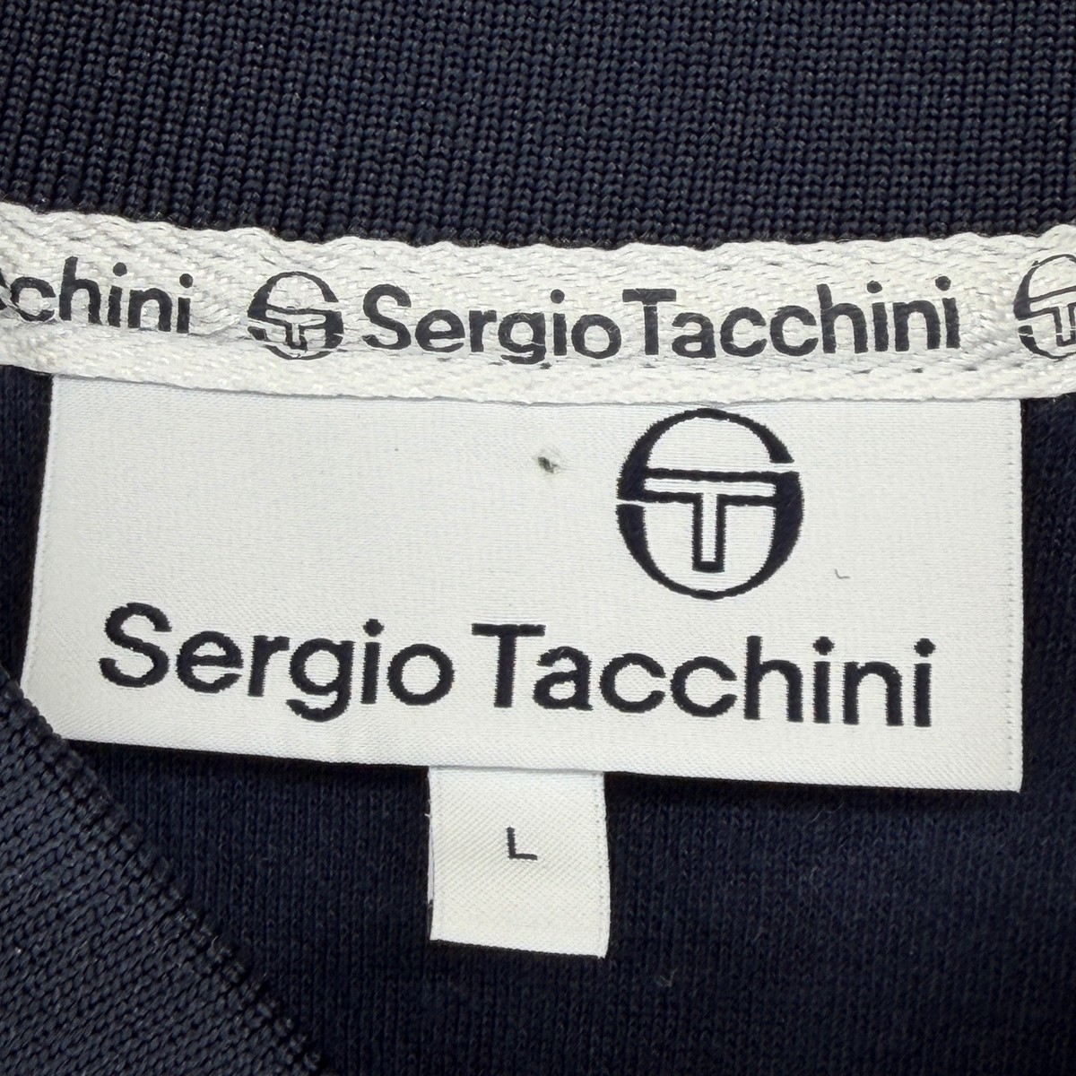 Sergio Tacchini Mens Navy Blue Full Zip Track Jacket Mock Neck