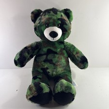 Build A Bear Plush Camouflage Teddy Bear Green Camo 17" Stuffed Animal Military