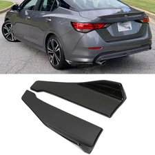 Gloss Black Rear Bumper Lip Splitter Side Skirt For Nissan Sentra