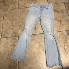Old Navy High Rise Baggy Flare Cotton Denim Jeans Girls Size 12