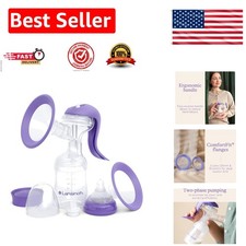 Breastfeeding Essentials: Manual Breast Pump with 2 ComfortFit Flanges  Bottle