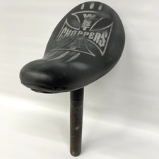 Jesse James West Coast Choppers Bicycle Seat Bike Saddle With Post Silver Black