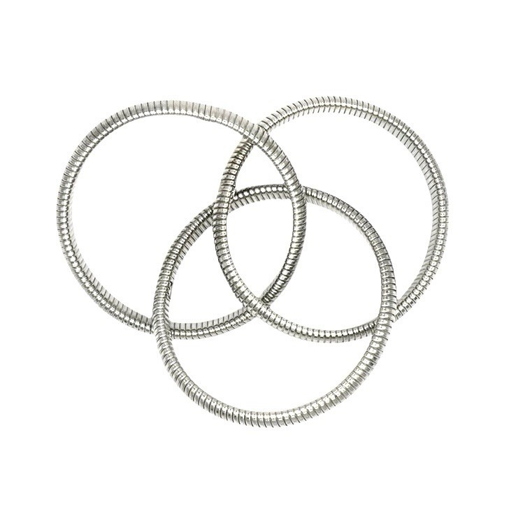 Silver Tone Mesh Stacking Bangle Bracelets Three … - image 3