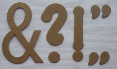 SIMPLE  PUNCTUATIONS - Set Raw Bare Chipboard Die Cuts
