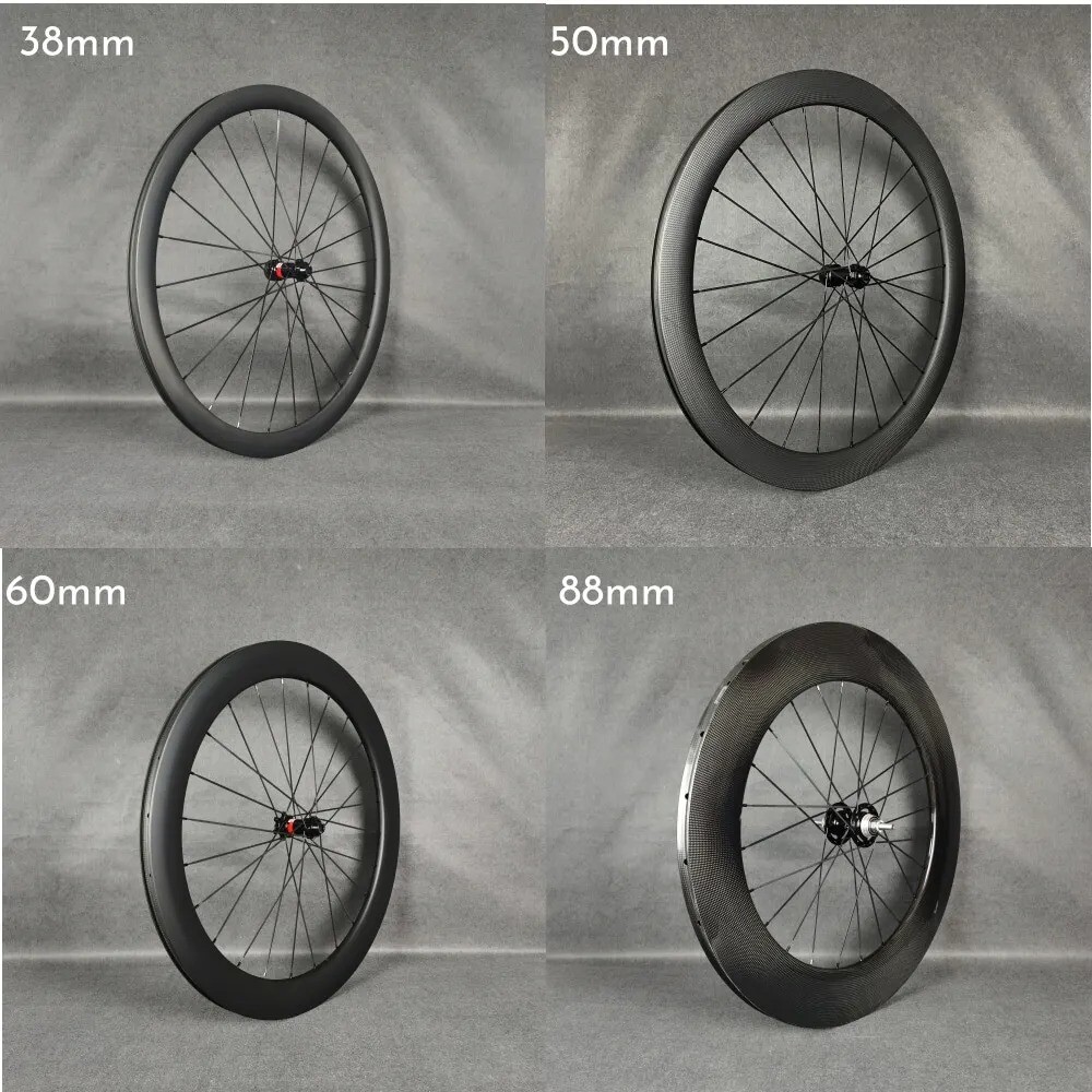 700C Carbon Road Disc Brake Wheels 38/50/60/88mm UD Matte Clincher  