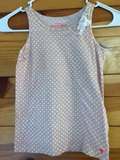 Crewcuts Miles of Smiles Neon Orange Print Bow Shirt Tank Top Girls Size 6-7