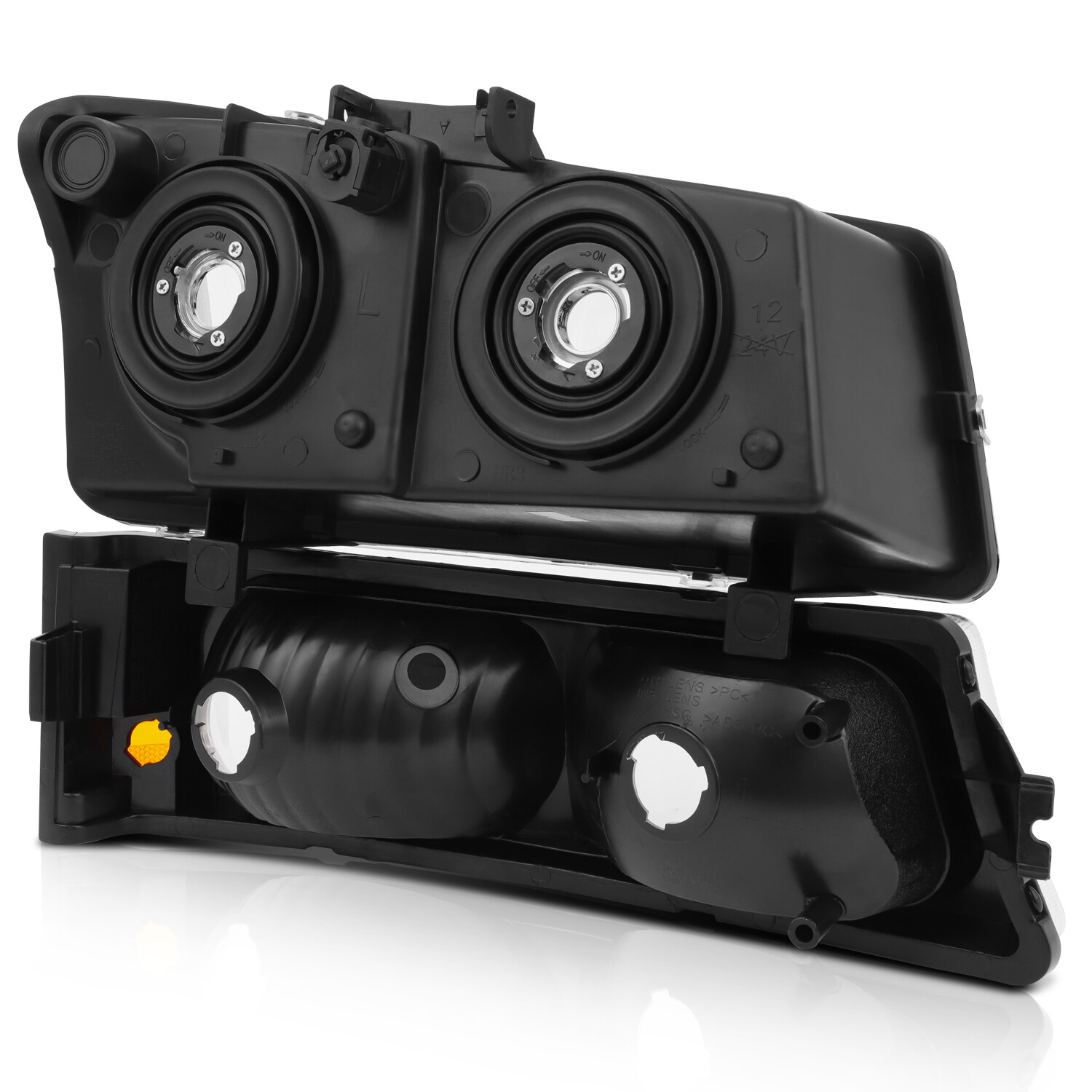 Fits 2003-07 Chevy Silverado Avalanche 1500 2500 Chrome Housing Headlights L+R