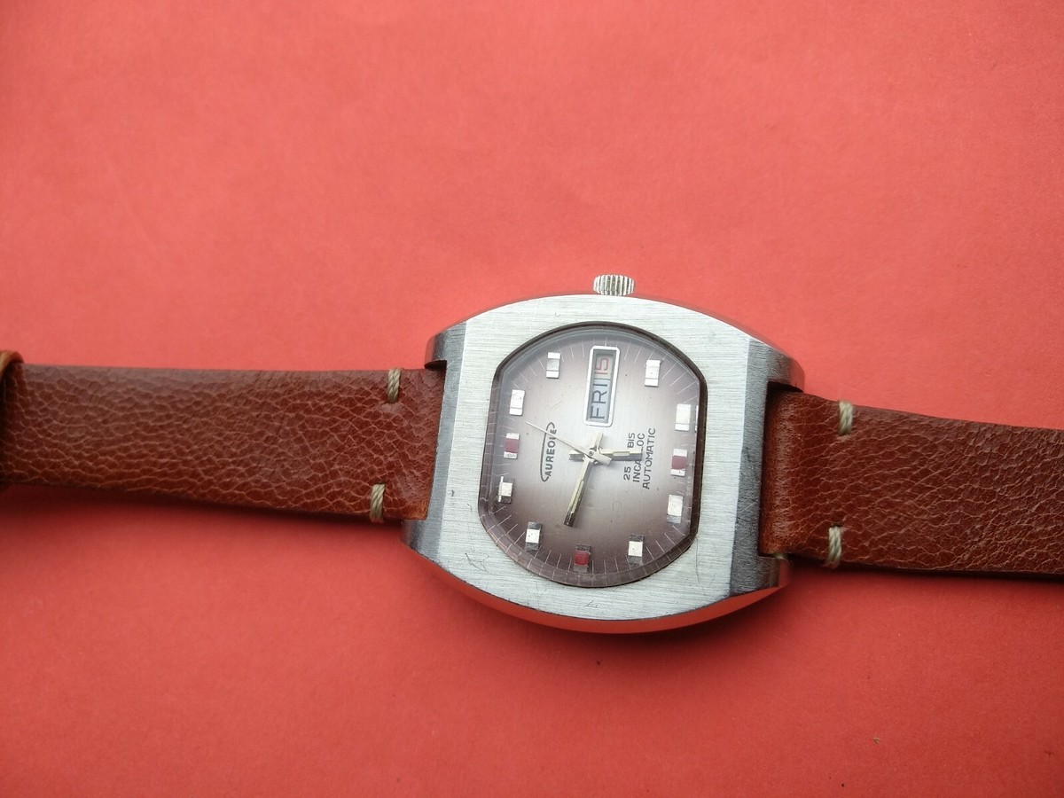 Vintage Aureole Automatic 25 Jewels Watch Men's Swiss Made 37mm