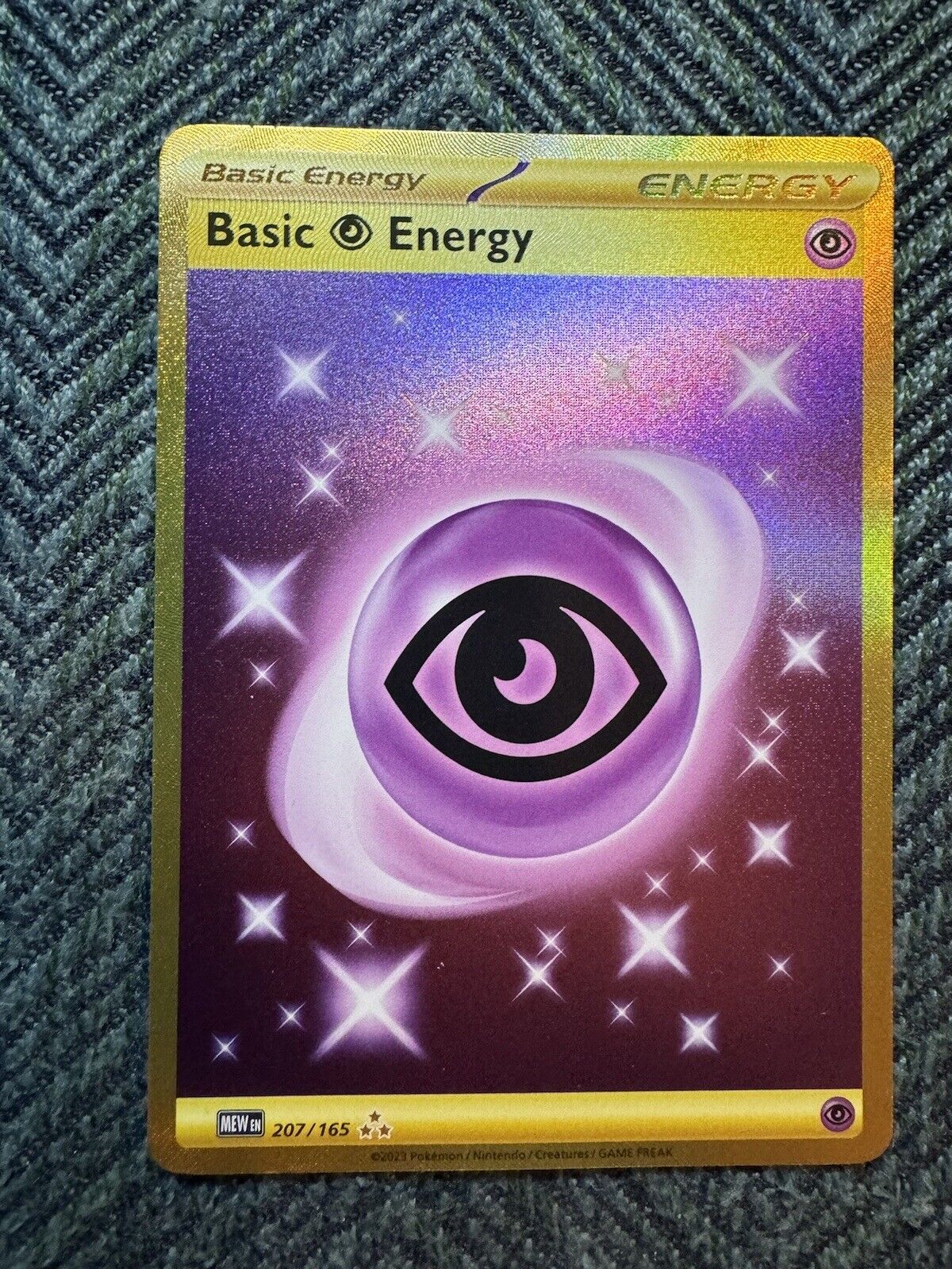 Pokemon 151 Basic Psychic Energy 207/165 Gold Secret Rare Holo Pokemon Card Mint