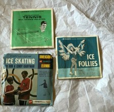 3 Viewmaster sets Ice Skating Ice Follies Tennis 3 reels each and books 1970