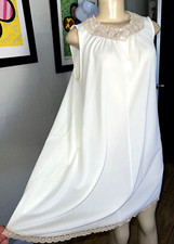 Vintage Frilly Swing Flair Lingerie Lace Trim Baby Doll Nightgown y0