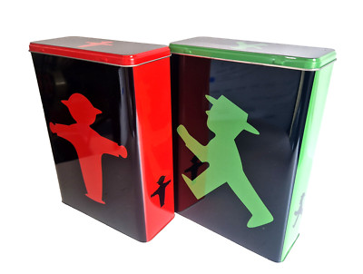 2er Set Ampelmännchen Vorratsdose Blechdose XL 8 x 19 x 27,5 cm rot/grün