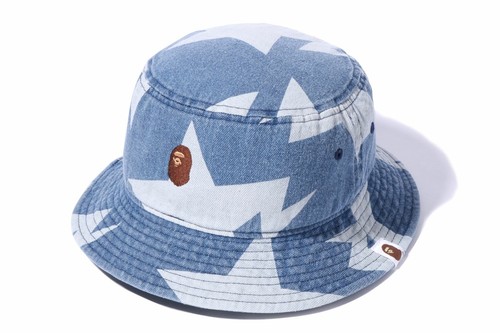DENIM BUCKET HAT Indigo BAPE Size 