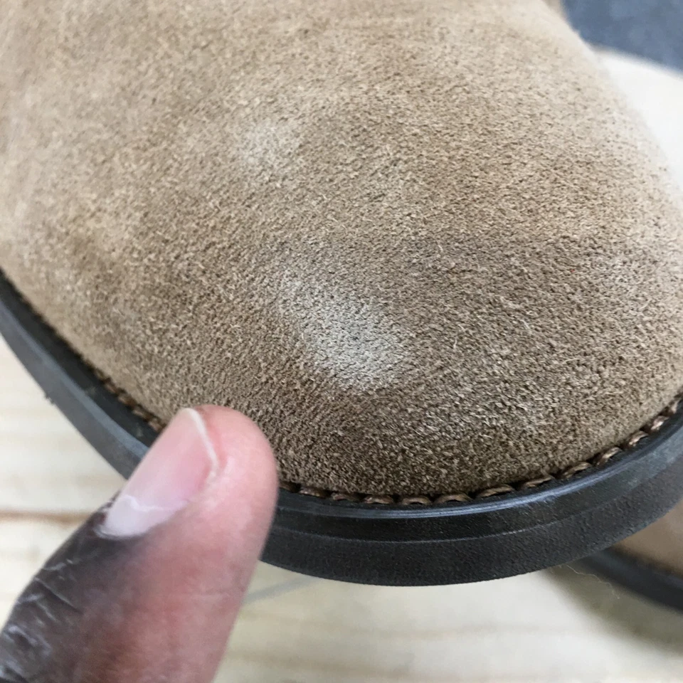 Botas Express Para Hombres 12 Tobillo Tacones Chelsea Informales Marrón Gamuza Cuero Pull On Foto 4 de 4