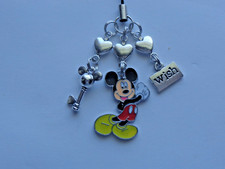 DISNEY WORLD MICKEY MOUSE WISH HEARTS KEY CELL PHONE STRAP CHARMS BAG CHARM Y2K