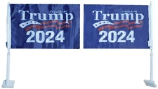 President Trump 2024 Blue 12"x18" 150D Nylon Double Sided Car Flag