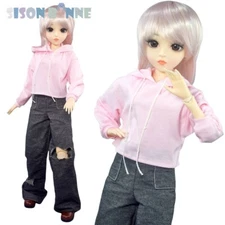 60cm BJD doll + face makeup + pink wig + shoes + clothes