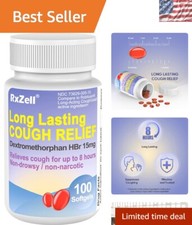 Gentle Cough Relief Softgels for Adults - 100 Count of Dextromethorphan HBr
