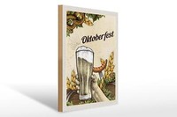 Holzschild Reise 30X40 Cm MüNchen Oktoberfest Brezel Bier Wurst