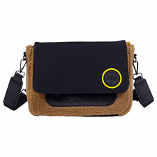 Borsa donna MUNICH mini Deep Messenger Leo in tessuto ed eco pelliccia
