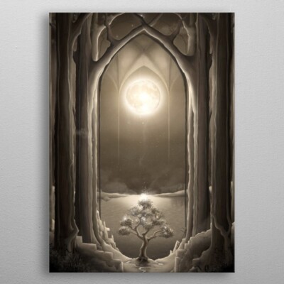 DISPLATE METAL-POSTER ''Temple Of The Nigh'' METALL BILDER Rafapasta CG Collection