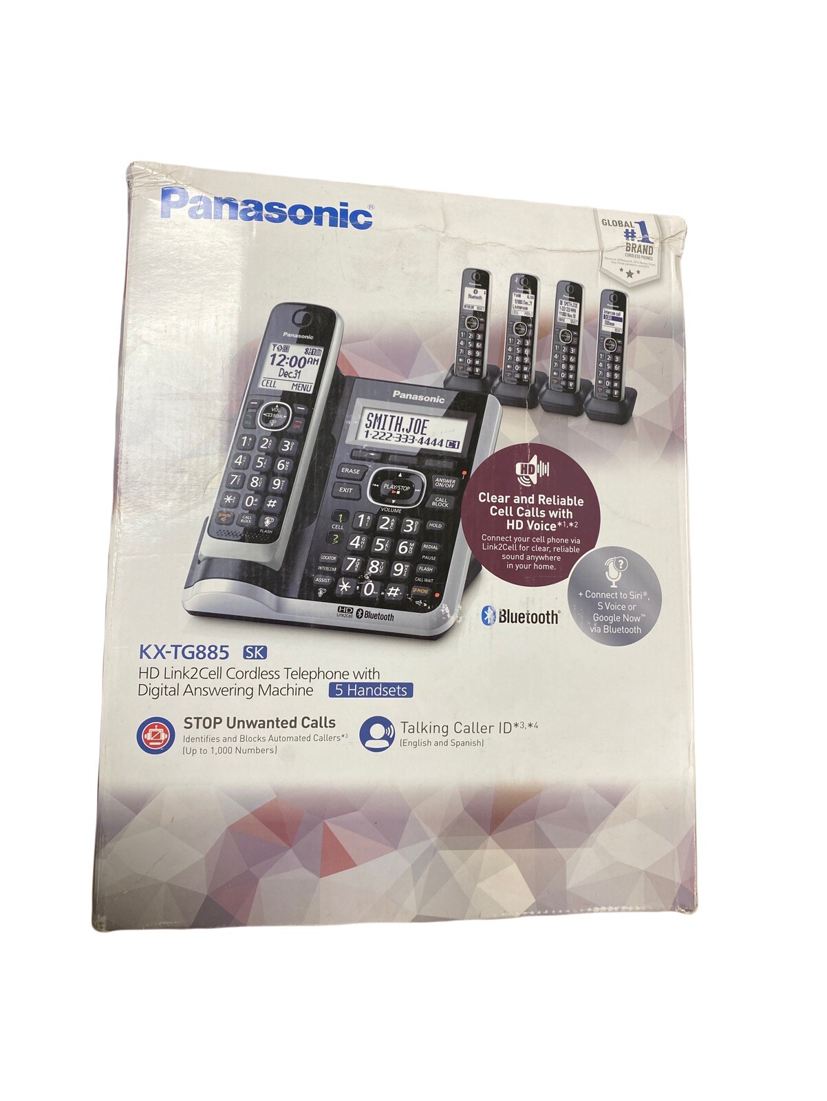 Panasonic KXTG885 HD LInk2Cell Cordless Telephone (5 Headsets) eBay