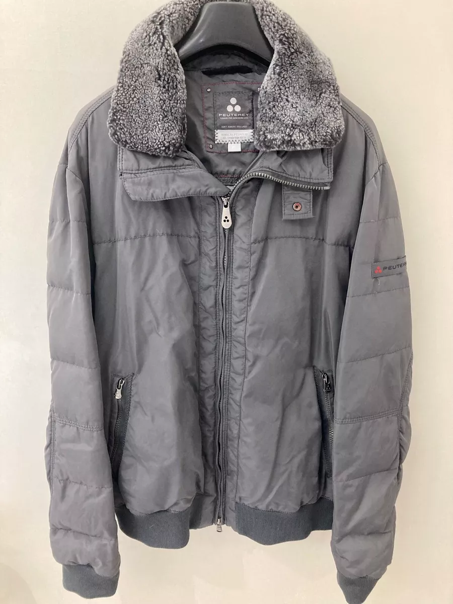 Peuterey Giubbotto Uomo Taglia XL Giacca Bomber INVERNALE Jacket GRIGIO  PELLICIA