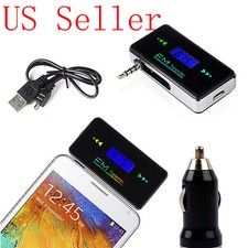 NEW 3.5mm FM Transmitter Radio Adapter for Samsung Galaxy S4 S5 S6 Car Charger