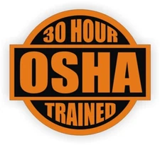 30 Hour OSHA Trained Vinyl Hard Hat Sticker Construction Helmet Decal - Orange