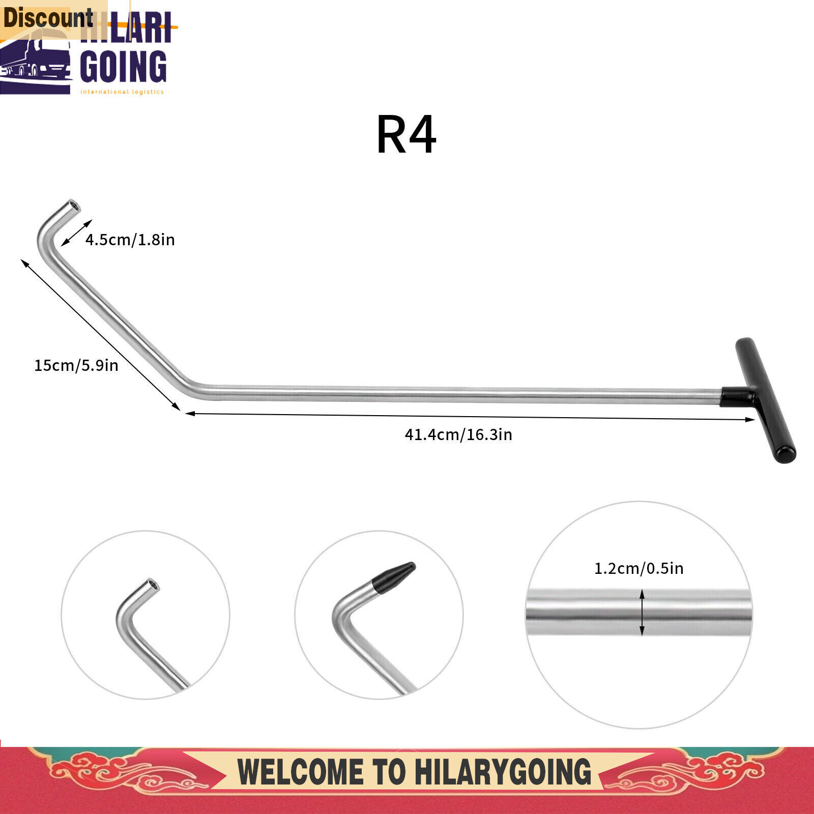 Auto Body PDR Tools Push Rods Kit Paintless Dent Repair Hail Removal ...