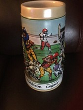Vtg 1990 Budweiser Beer Stein Mug Football Gridiron Legacy Sports Series No Box 