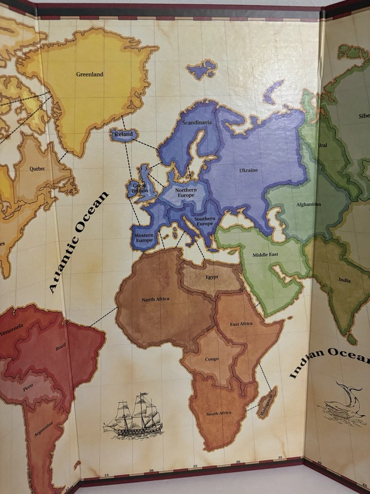 RISK 1993 Board Game 00044 - Game Map Only - Image 3 of 4