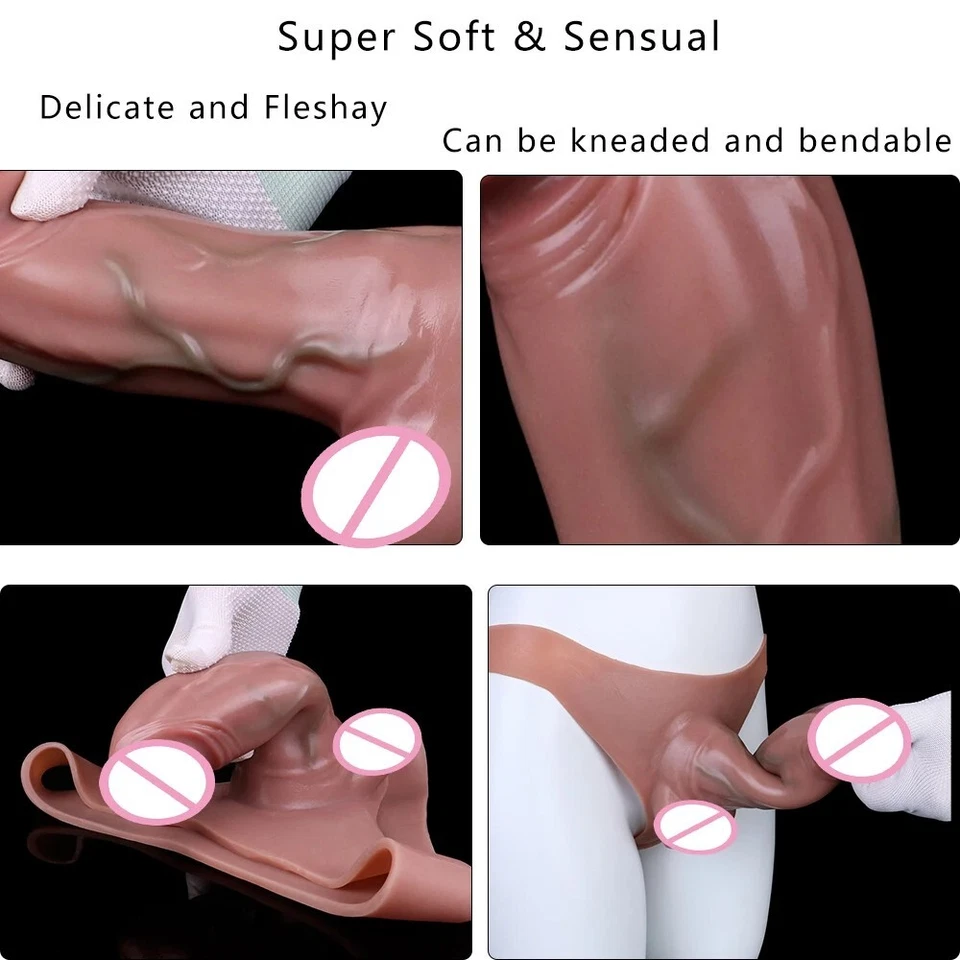 8.26in Realistic Silicone Hollow Pants For Male Penis Sleeve Enlarger Wearable - Image 4 of 4